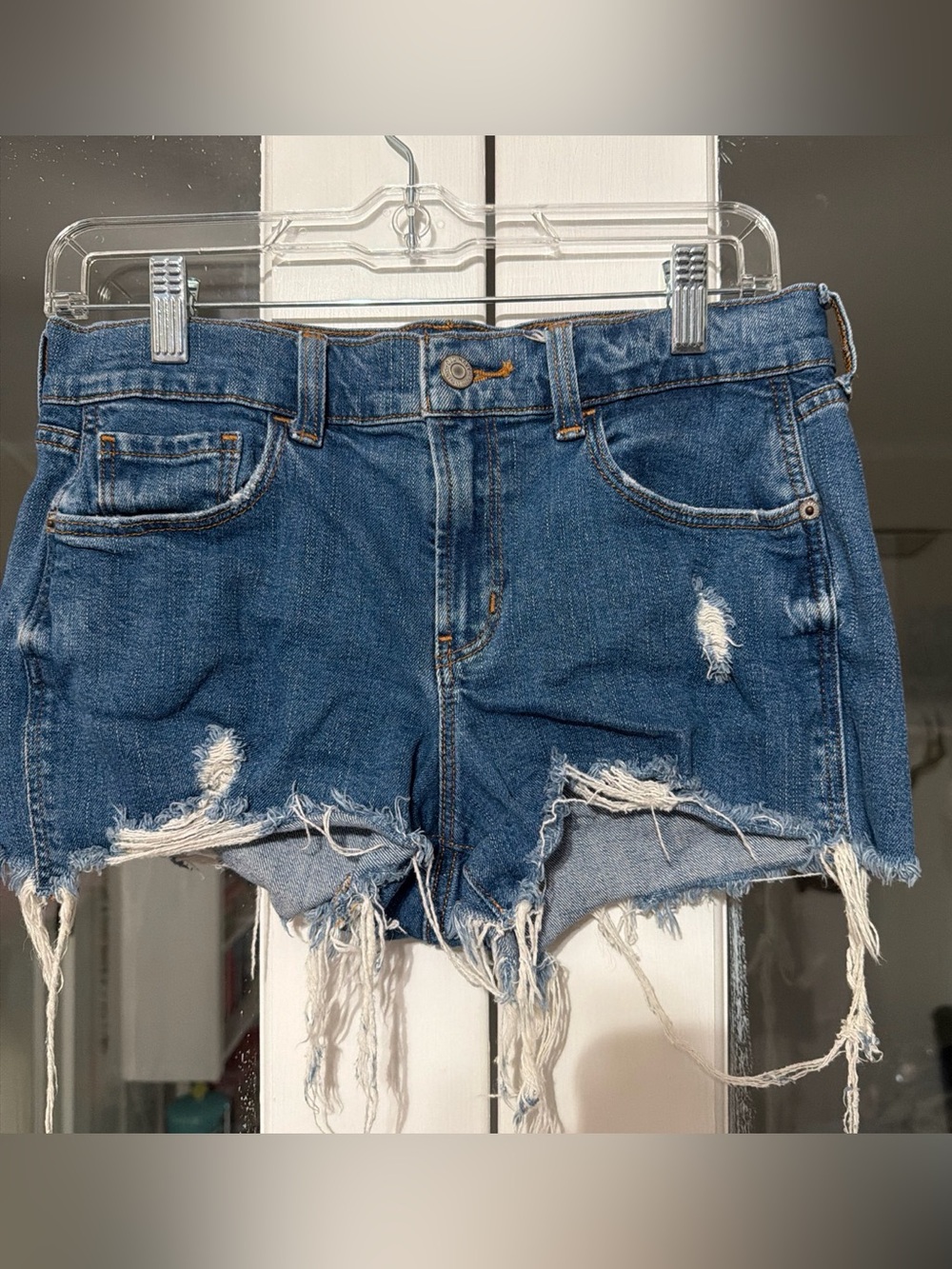 Old Navy Blue Distressed Denim Cutoff Shorts